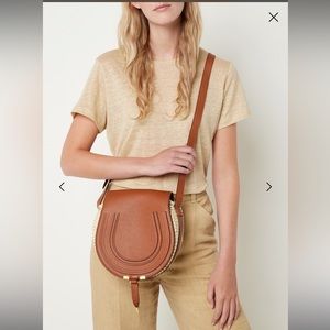 Chloe Tan Leather Saddle Crossbody Bag